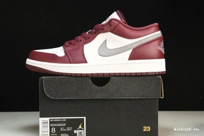 White 1 Jordan Bordeaux Low 1001